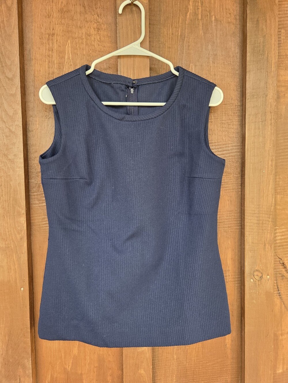 Vintage Ribbed Polyester Sleeveless Tunic Top